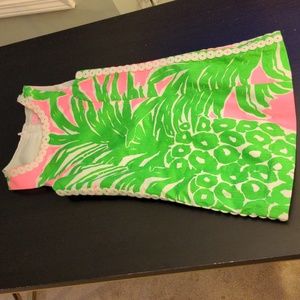 Lilly Pulitzer Flamenco Pineapple Girls Shift Dress Size 6 Great Condition